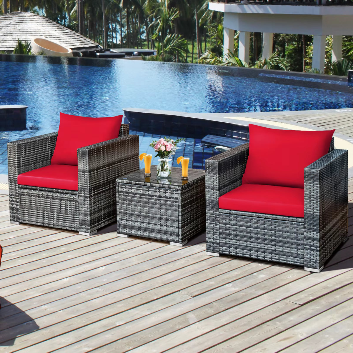 Decor Base Red Outdoor Patio Furniture